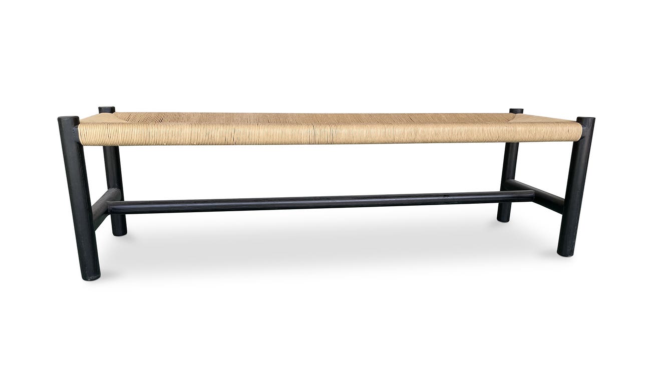 front view of Hawthorn Bench Large Black luxury Bench