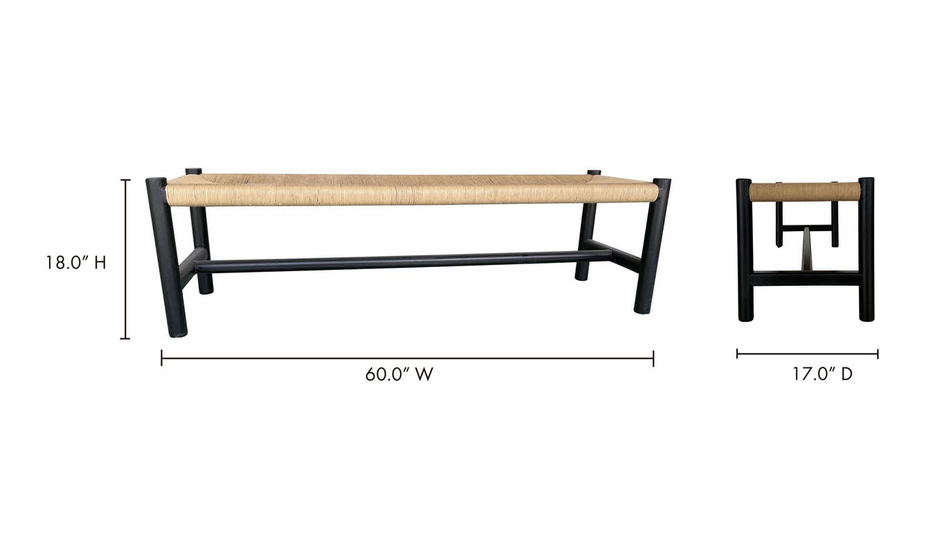 lifestyle view of Hawthorn Bench Large Black luxury Bench