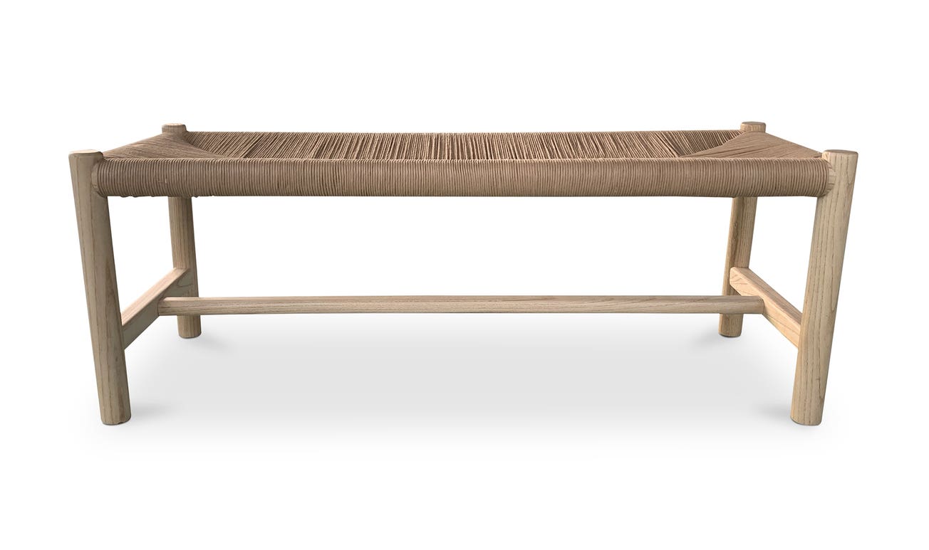 front view of Hawthorn Bench Large Natural luxury Bench