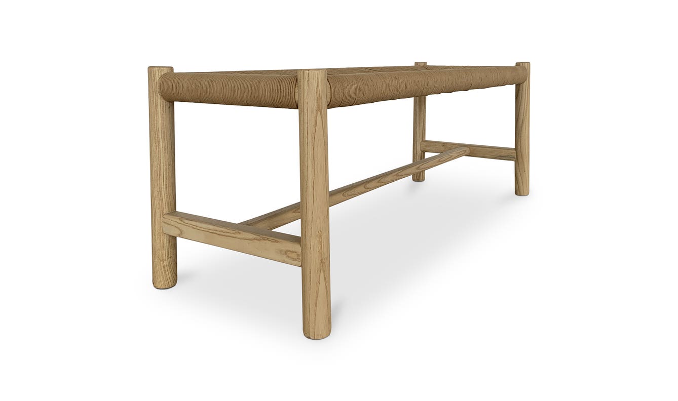 detail view of Hawthorn Bench Large Natural luxury Bench