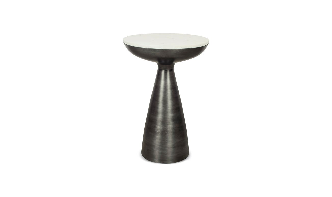 front view of Font Side Table White Marble luxury End Table