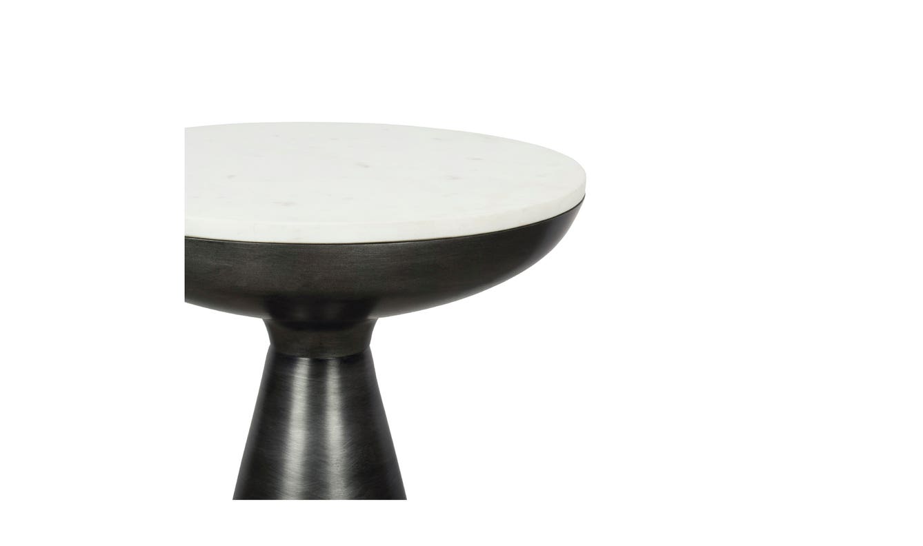 detail view of Font Side Table White Marble luxury End Table