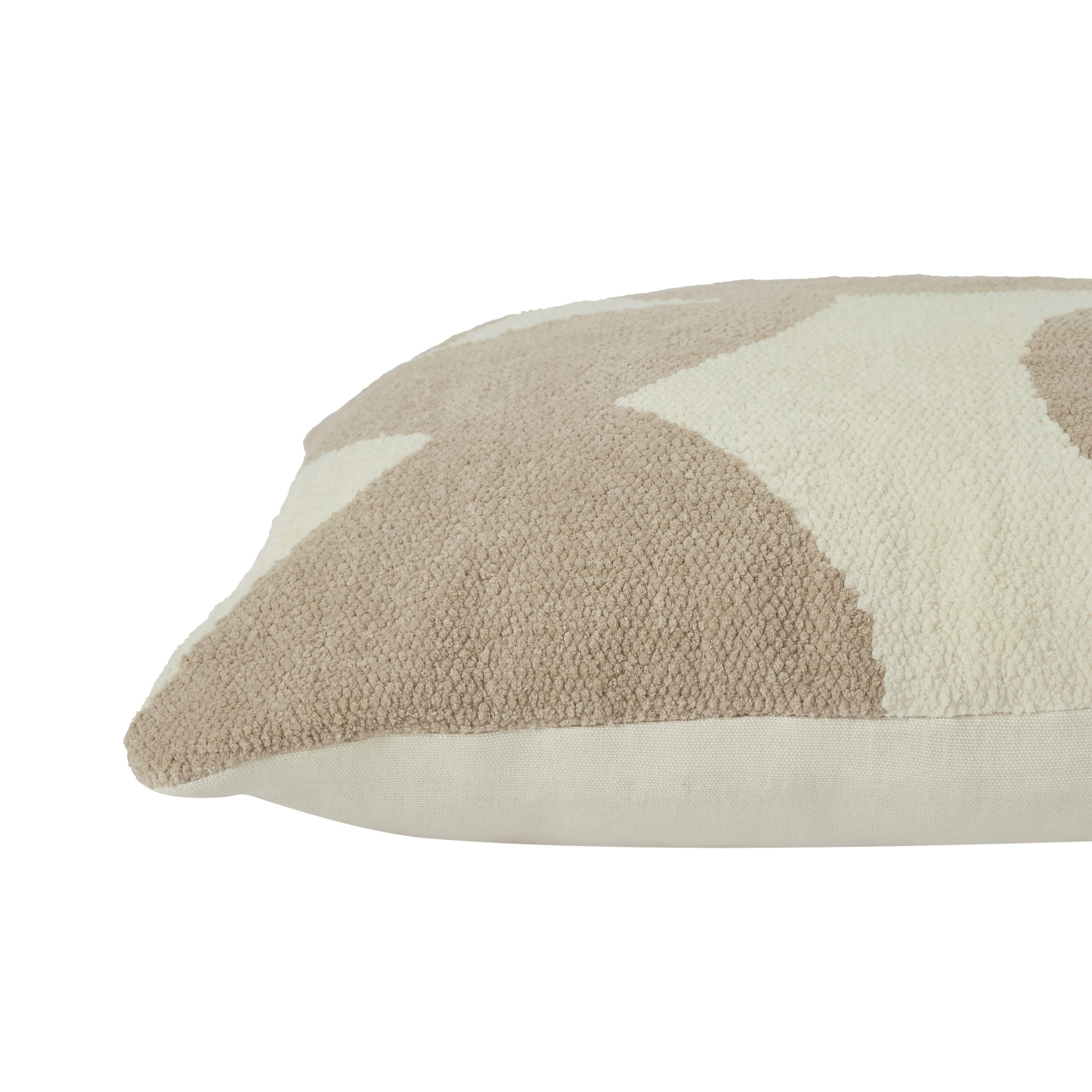Another side view of Ferla Indoor Pillow highlighting its design and texture
