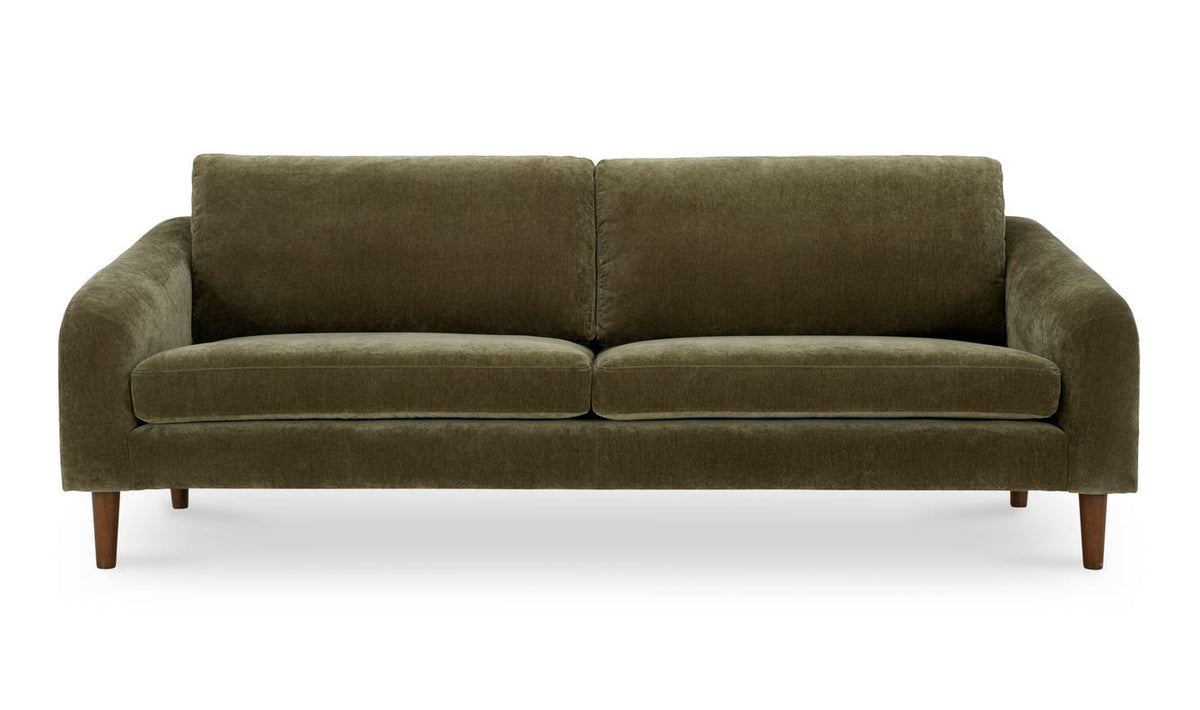 front view of Quinn Sofa Cedar Green luxury Sofa