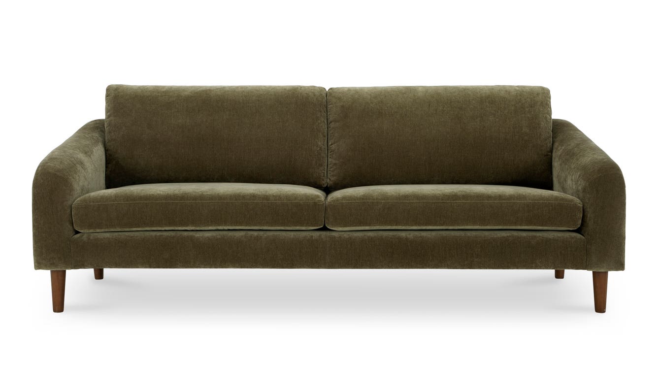 front view of Quinn Sofa Cedar Green luxury Sofa