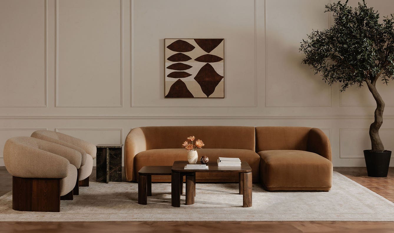 detail view of Otto Accent Chair Flecked Tan luxury Chair