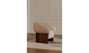 side view of Otto Accent Chair Flecked Tan luxury Chair