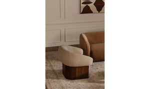 angle view of Otto Accent Chair Flecked Tan luxury Chair