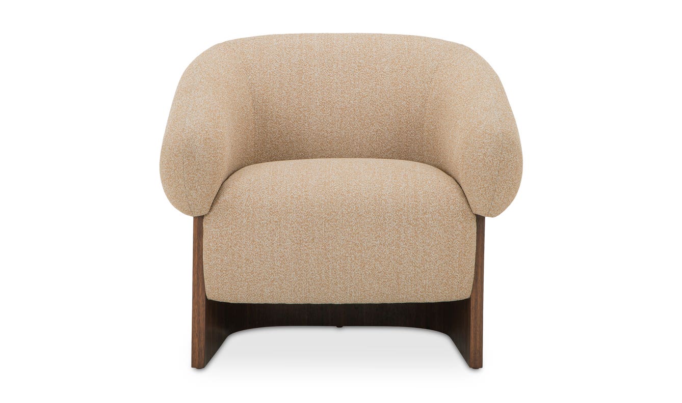 front view of Otto Accent Chair Flecked Tan luxury Chair
