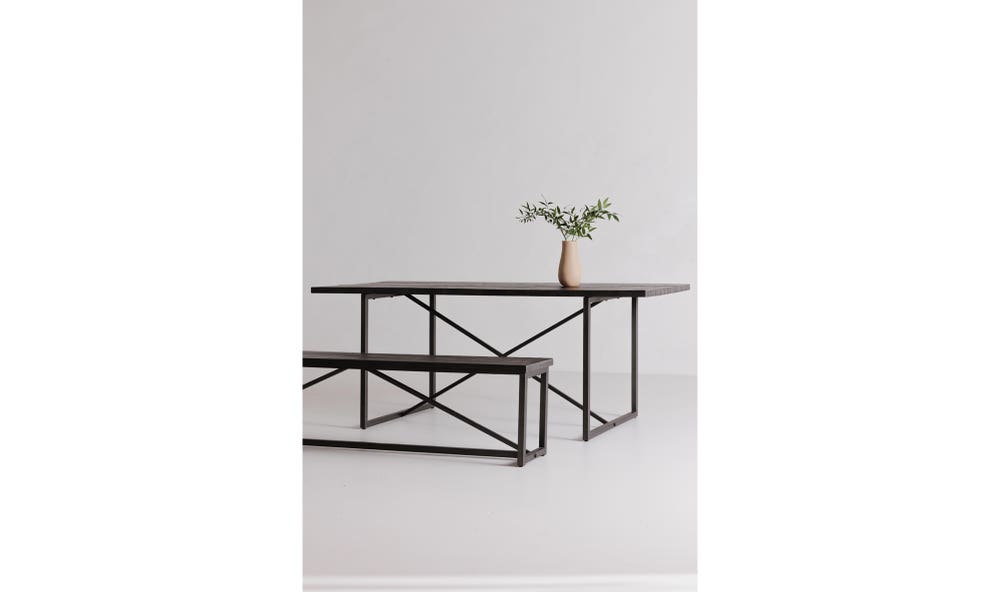 angle view of Sierra Bench Black luxury Bench
