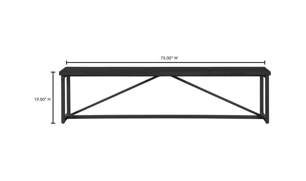 lifestyle view of Sierra Bench Black luxury Bench