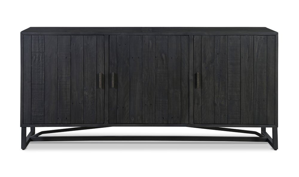 front view of Sierra Sideboard Black luxury Sideboard
