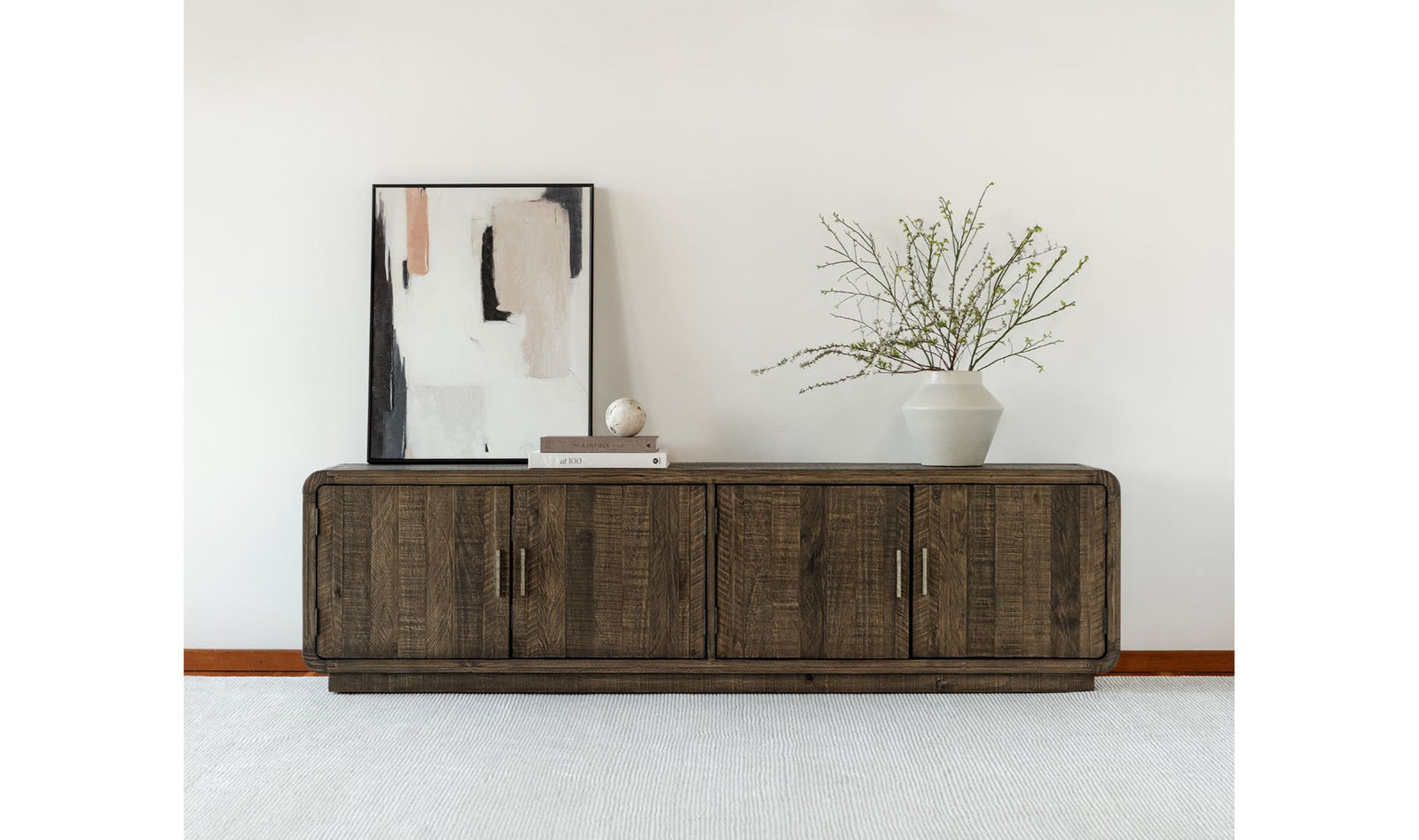 front view of Monterey Media Cabinet Light Grey luxury Entertainment Centers & TV Stand