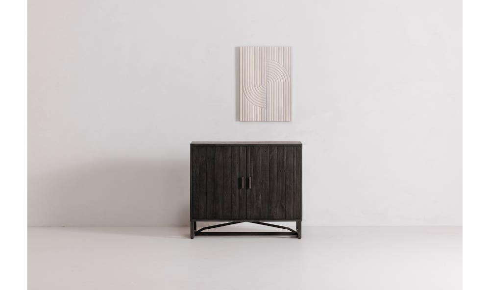 front view of Sierra 2 Door Cabinet Black luxury Storage Cabinets & Locker