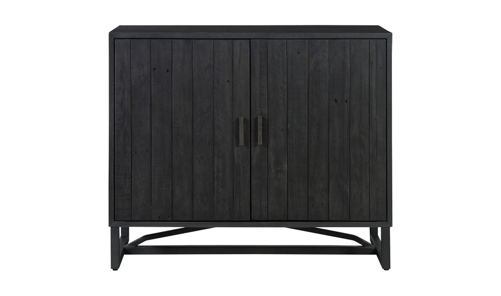 front view of Sierra 2 Door Cabinet Black luxury Storage Cabinets & Locker