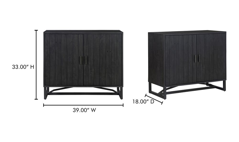lifestyle view of Sierra 2 Door Cabinet Black luxury Storage Cabinets & Locker