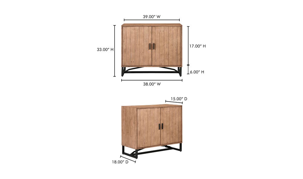 lifestyle view of Sierra 2 Door Cabinet Natural luxury Storage Cabinets & Locker
