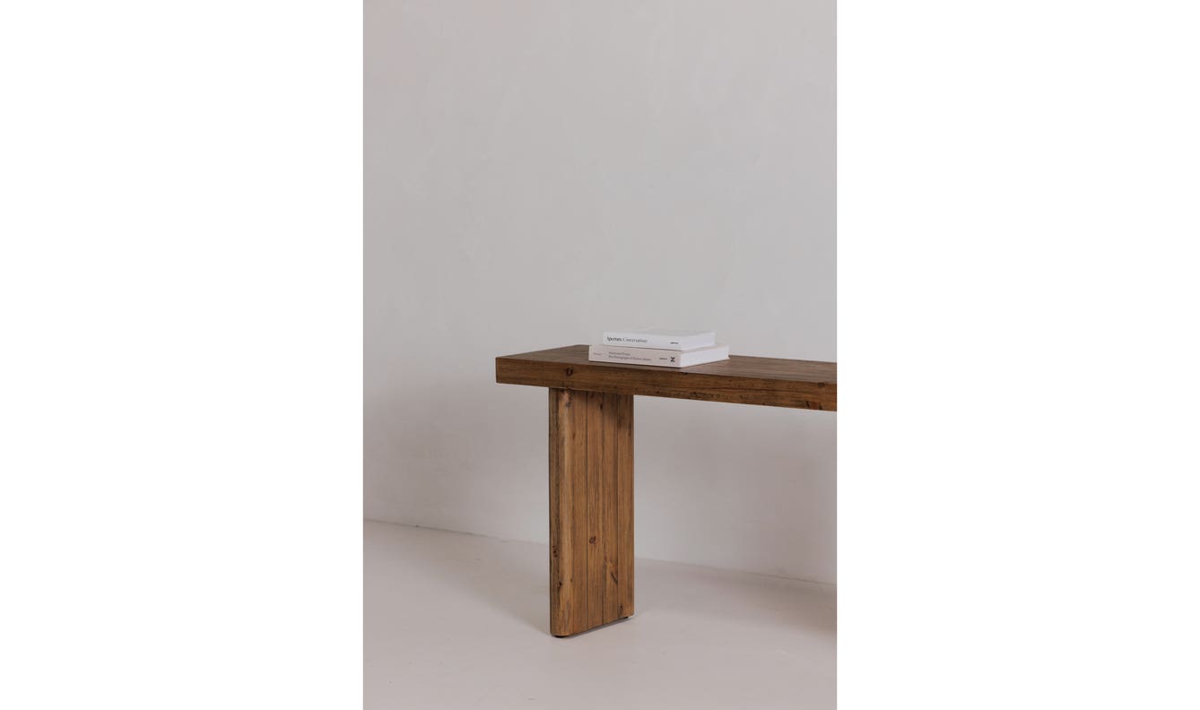 side view of Monterey Console Table Rustic Blonde luxury Console Table