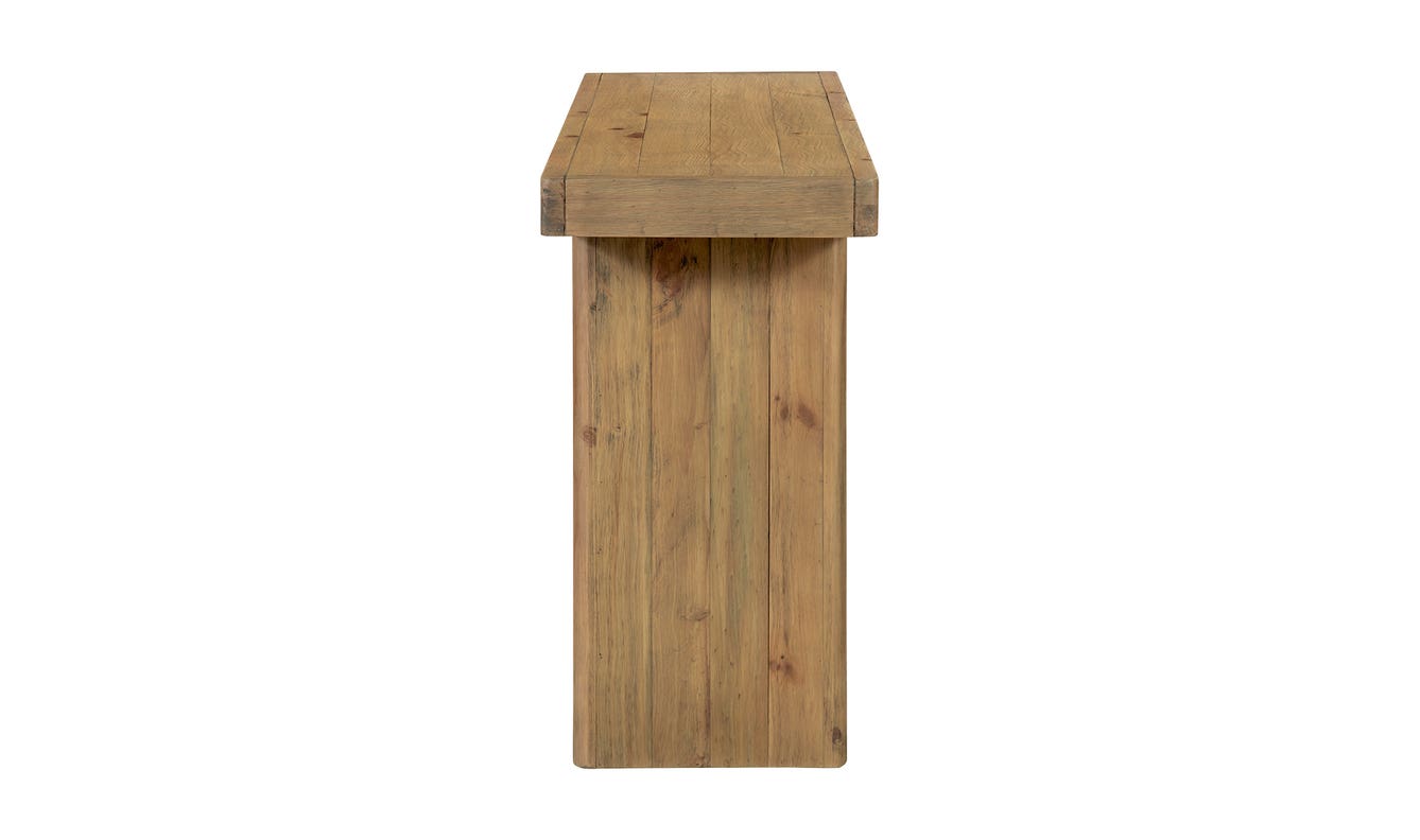 lifestyle view of Monterey Console Table Rustic Blonde luxury Console Table