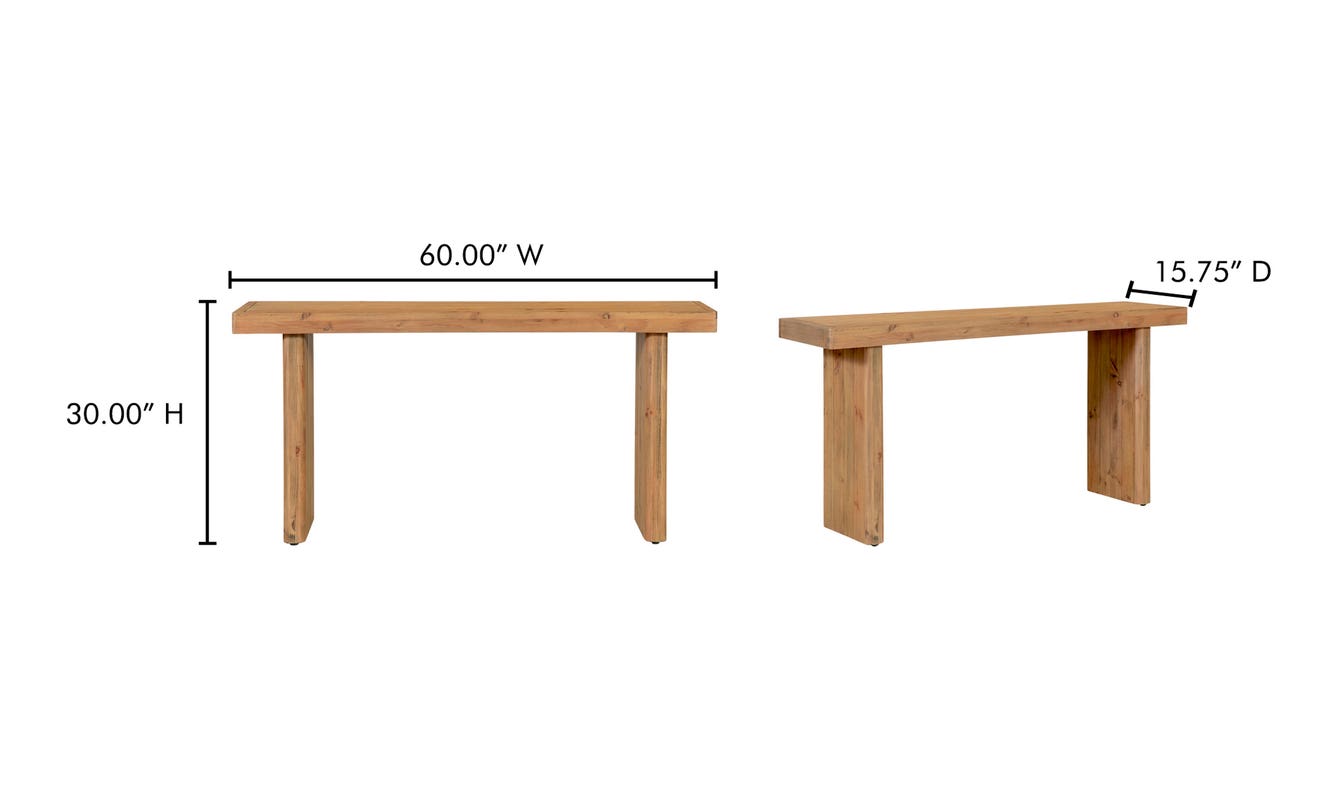 lifestyle view of Monterey Console Table Rustic Blonde luxury Console Table