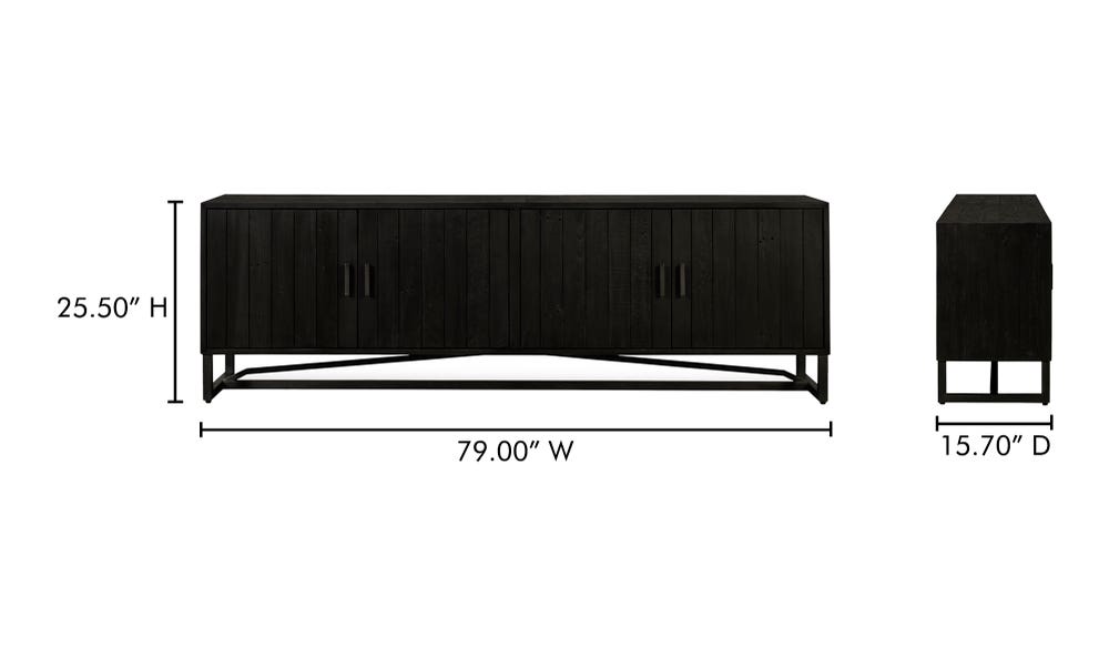 lifestyle view of Sierra Media Unit Black luxury Entertainment Centers & TV Stand