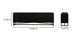 lifestyle view of Sierra Media Unit Black luxury Entertainment Centers & TV Stand