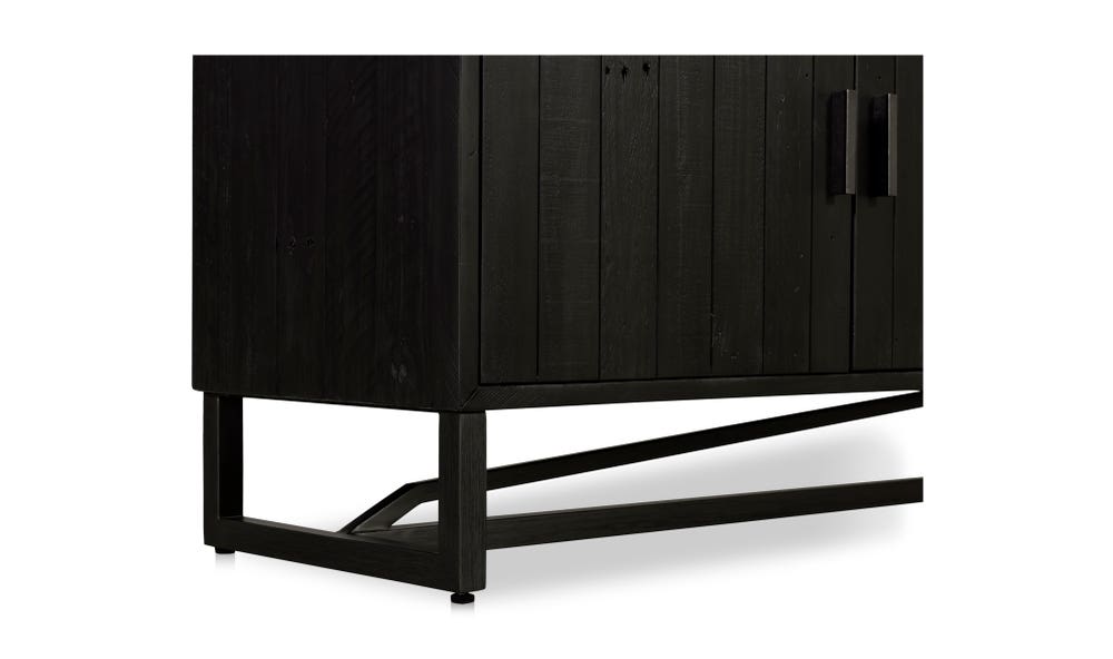 lifestyle view of Sierra Media Unit Black luxury Entertainment Centers & TV Stand