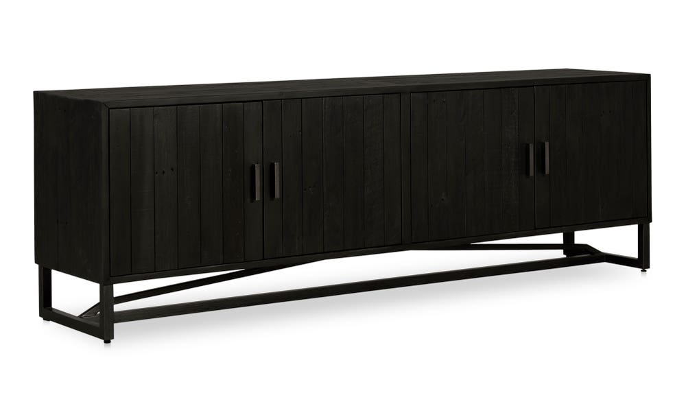 side view of Sierra Media Unit Black luxury Entertainment Centers & TV Stand