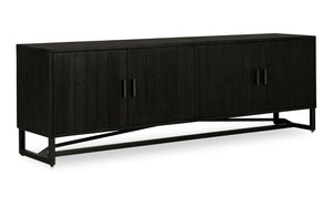 side view of Sierra Media Unit Black luxury Entertainment Centers & TV Stand