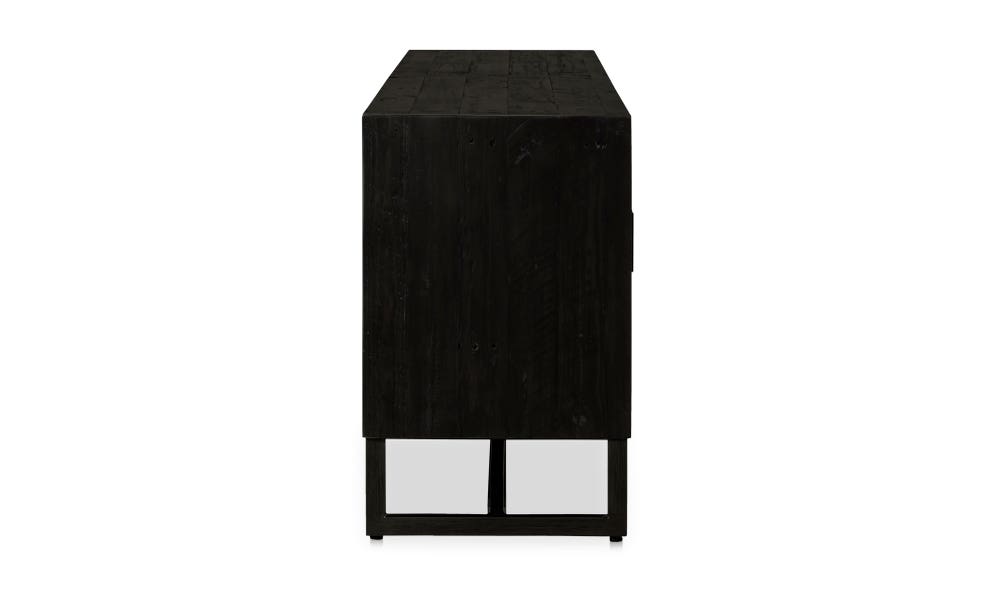 lifestyle view of Sierra Media Unit Black luxury Entertainment Centers & TV Stand