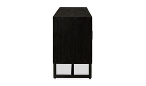 lifestyle view of Sierra Media Unit Black luxury Entertainment Centers & TV Stand