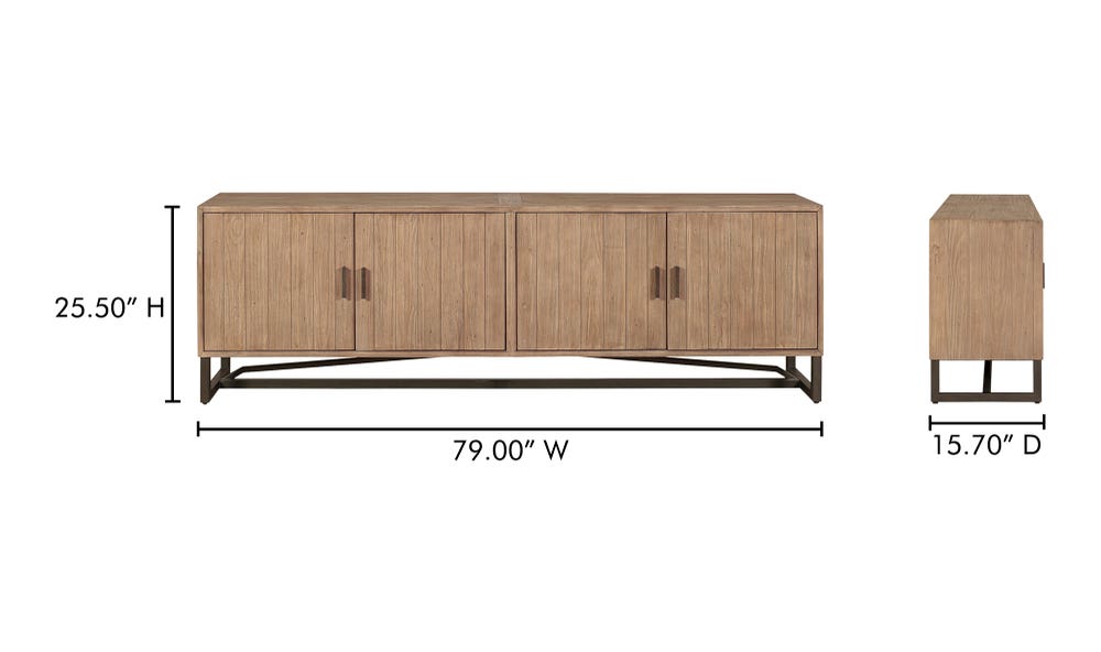 lifestyle view of Sierra Media Unit Natural luxury Entertainment Centers & TV Stand