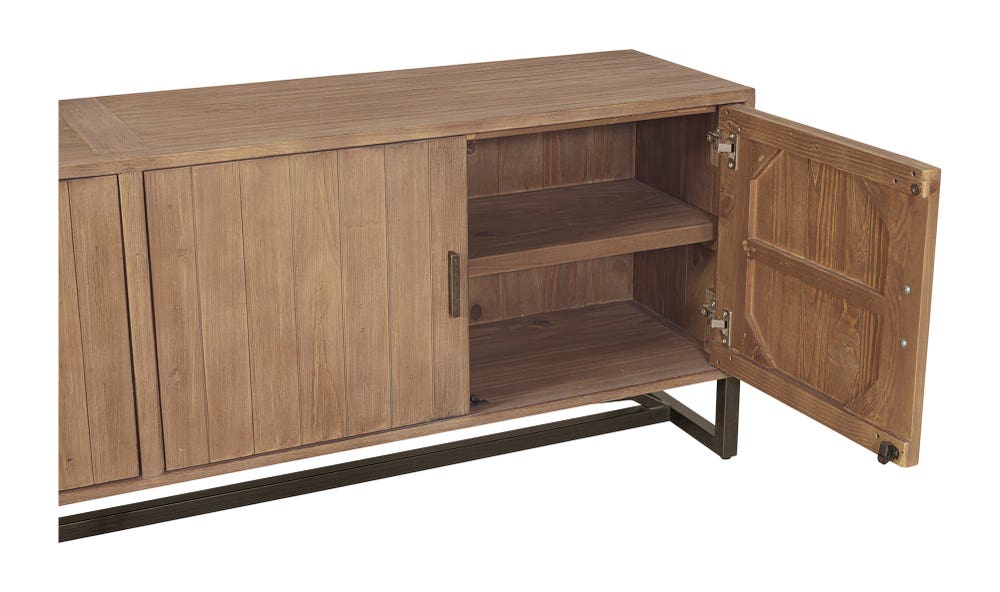 lifestyle view of Sierra Media Unit Natural luxury Entertainment Centers & TV Stand