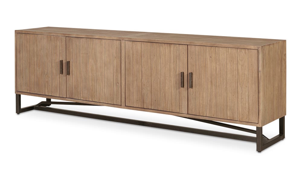 detail view of Sierra Media Unit Natural luxury Entertainment Centers & TV Stand