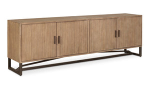 angle view of Sierra Media Unit Natural luxury Entertainment Centers & TV Stand