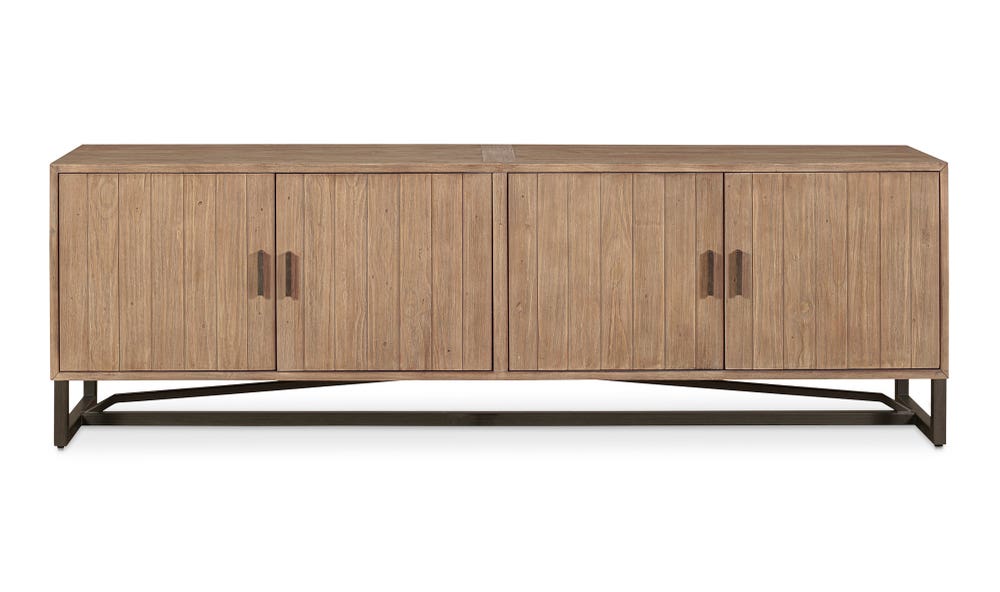 front view of Sierra Media Unit Natural luxury Entertainment Centers & TV Stand