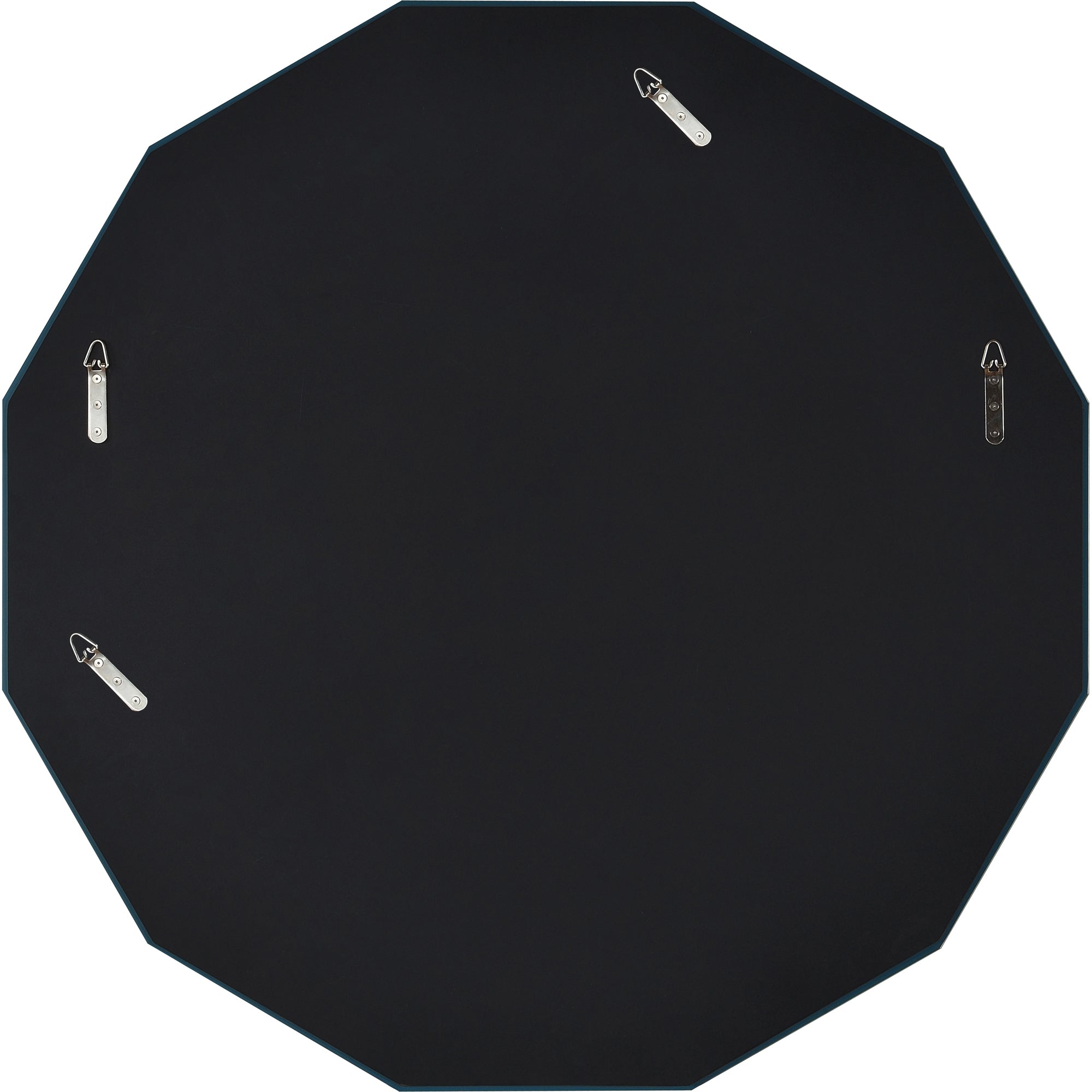 Ovada Wall Mirror, back view showing the black backing and mounting hardware.