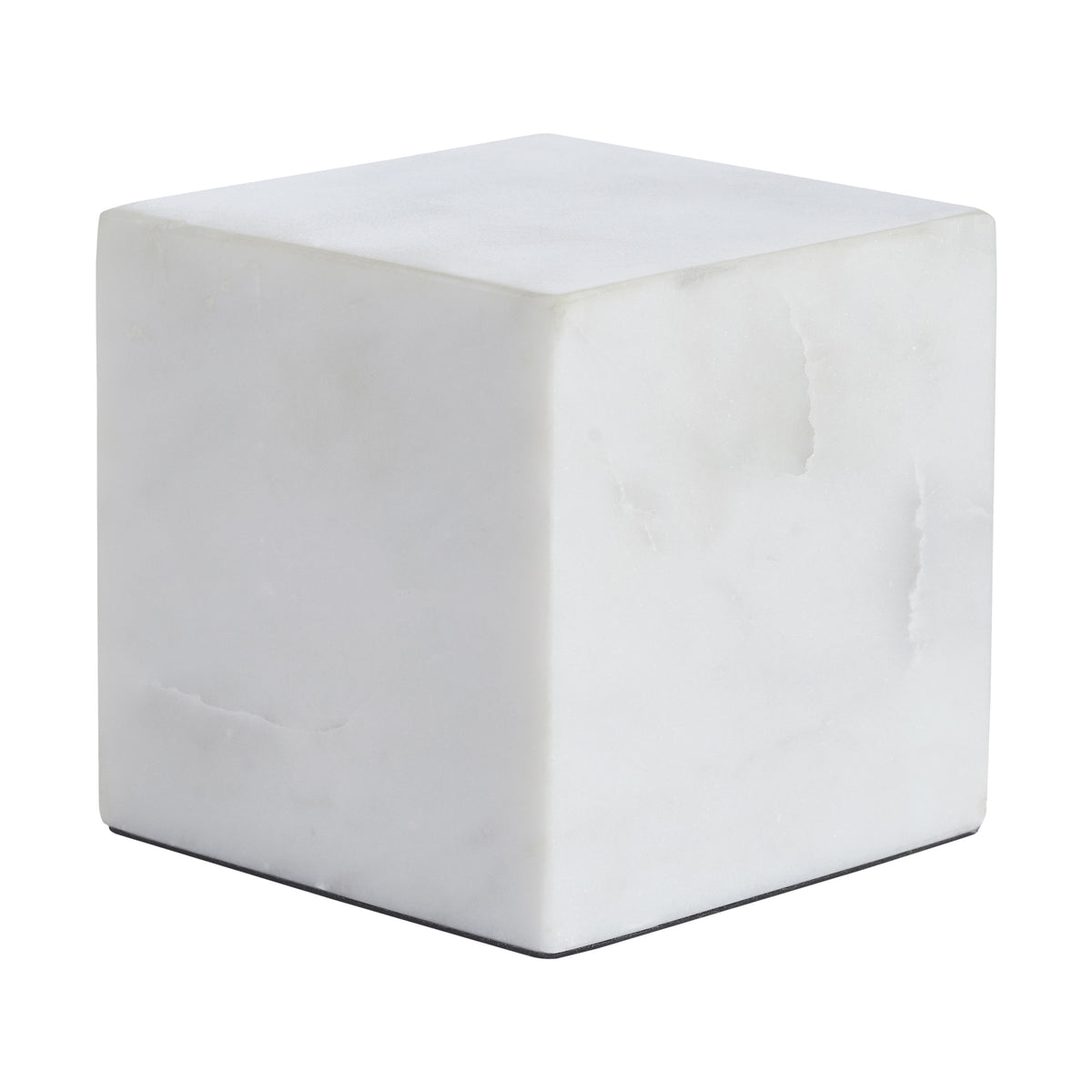 Relica by Renwil white marble cube with smooth surface