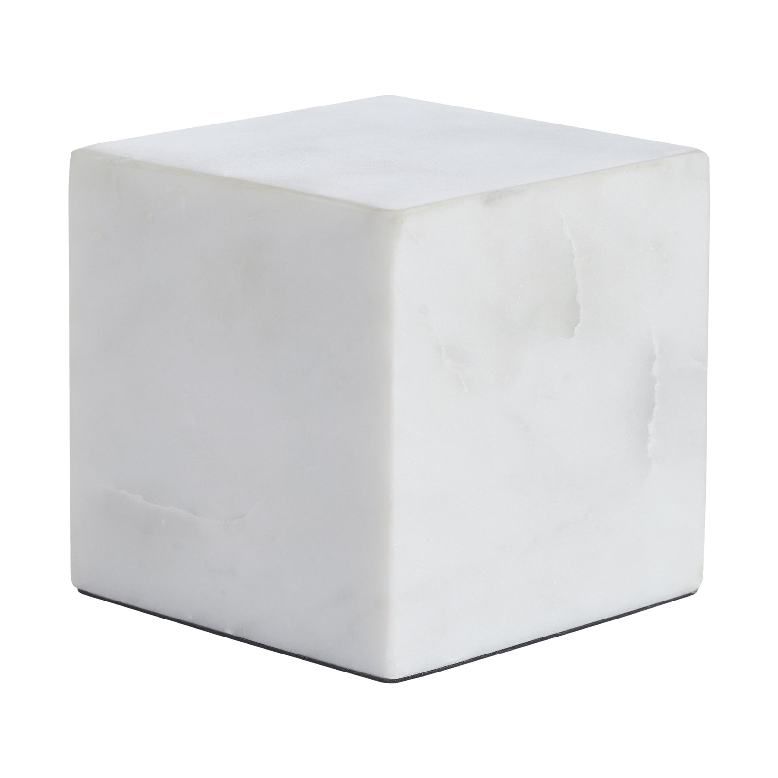 Relica by Renwil white marble cube with smooth surface