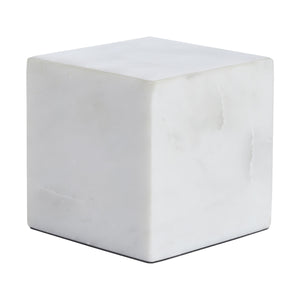 Relica by Renwil white marble cube with smooth surface