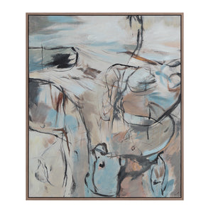 Roseline Canvas Art featuring abstract design with soft colors and bold lines
