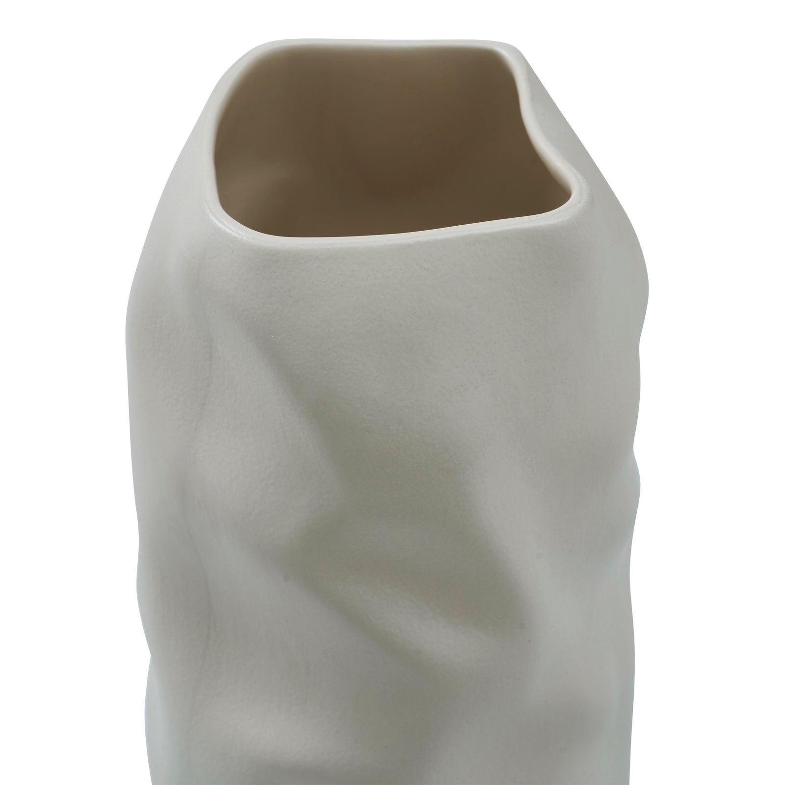 Hermione Vase by Renwil in textured off-white ceramic, featuring a wavy design.