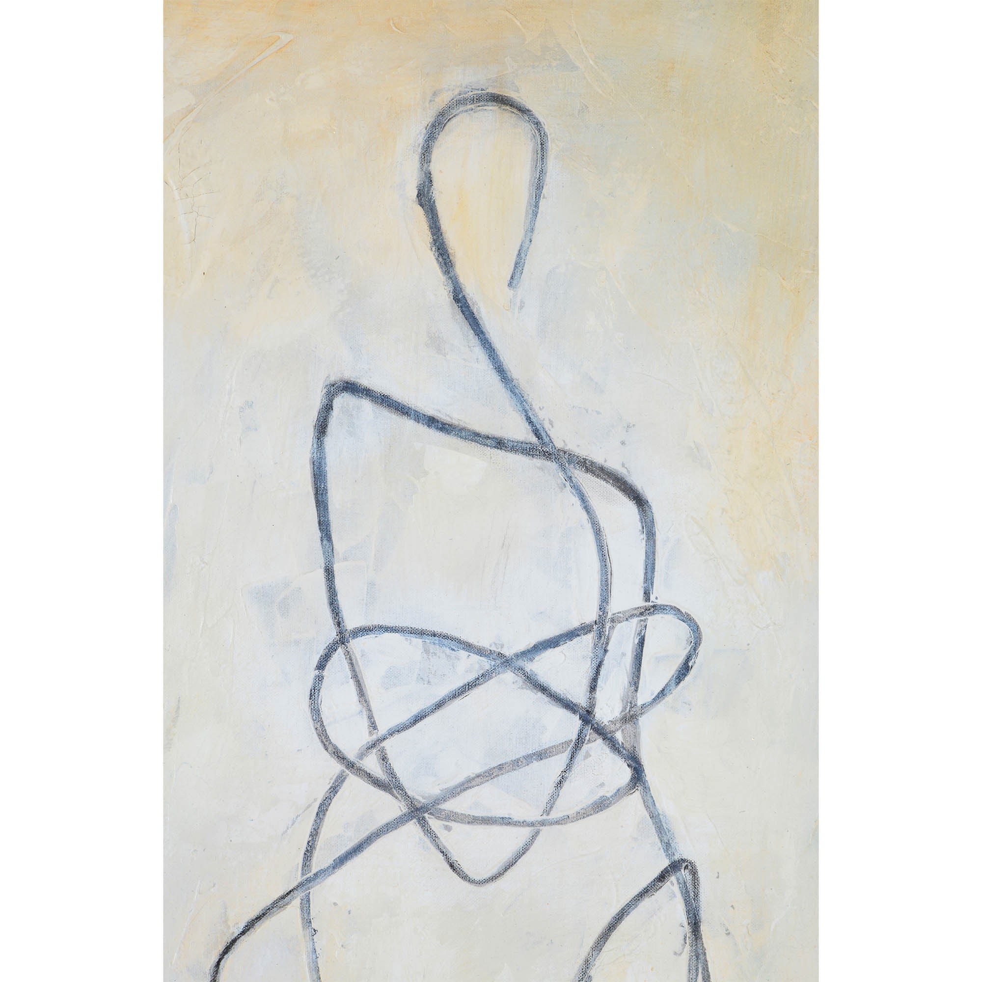 Close-up of Self canvas art by Renwil showing abstract figure with intricate black lines on a light background