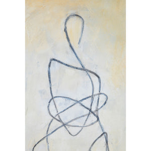 Close-up of Self canvas art by Renwil showing abstract figure with intricate black lines on a light background