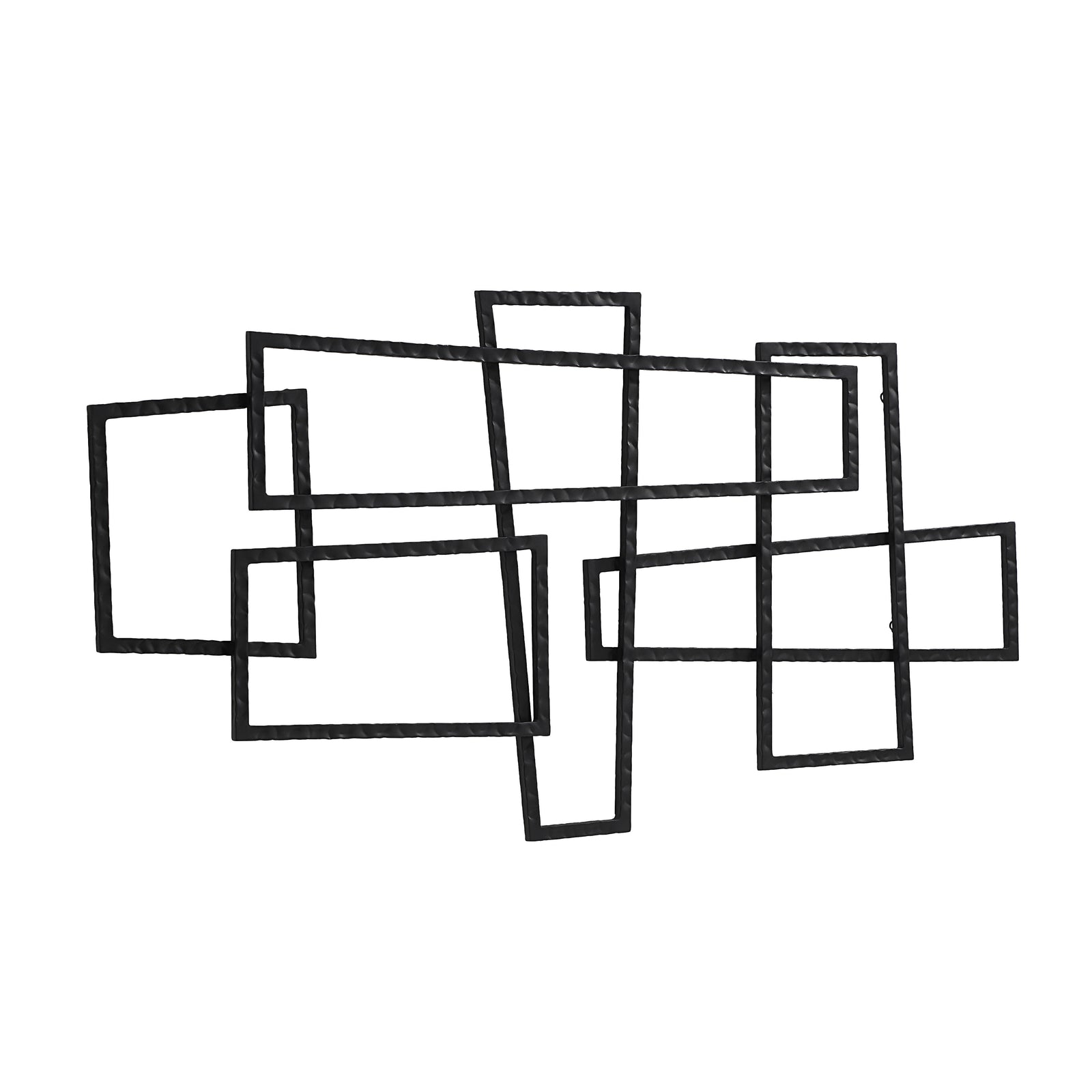 Bodkin Wall Decor featuring an abstract design with overlapping black frames on a white background.