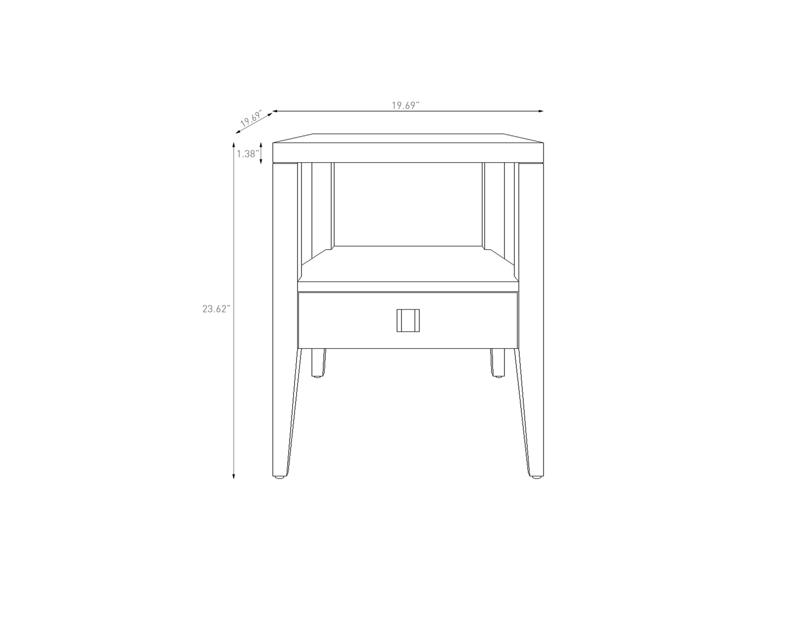 Mesa auxiliar Hara con 1 cajón - Roble natural