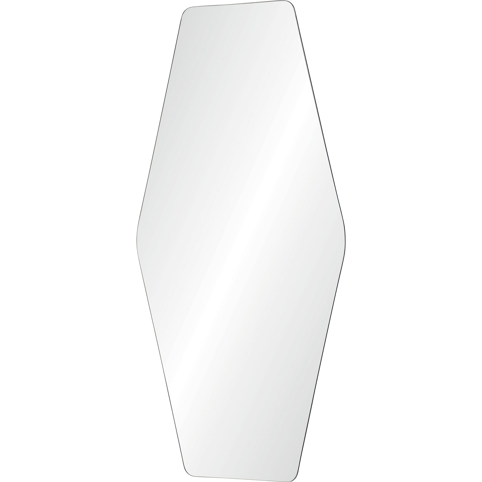 Switzer Wall Mirror with a hexagonal shape and smooth reflective surface