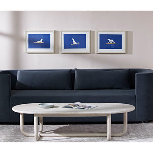 Makalu Wall Art displayed above a dark sofa in a modern living room setting