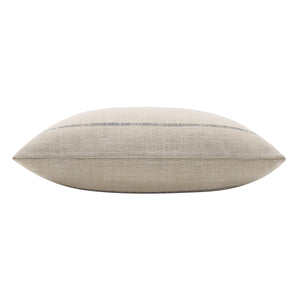 Side view of Montana indoor pillow in beige with black stripes