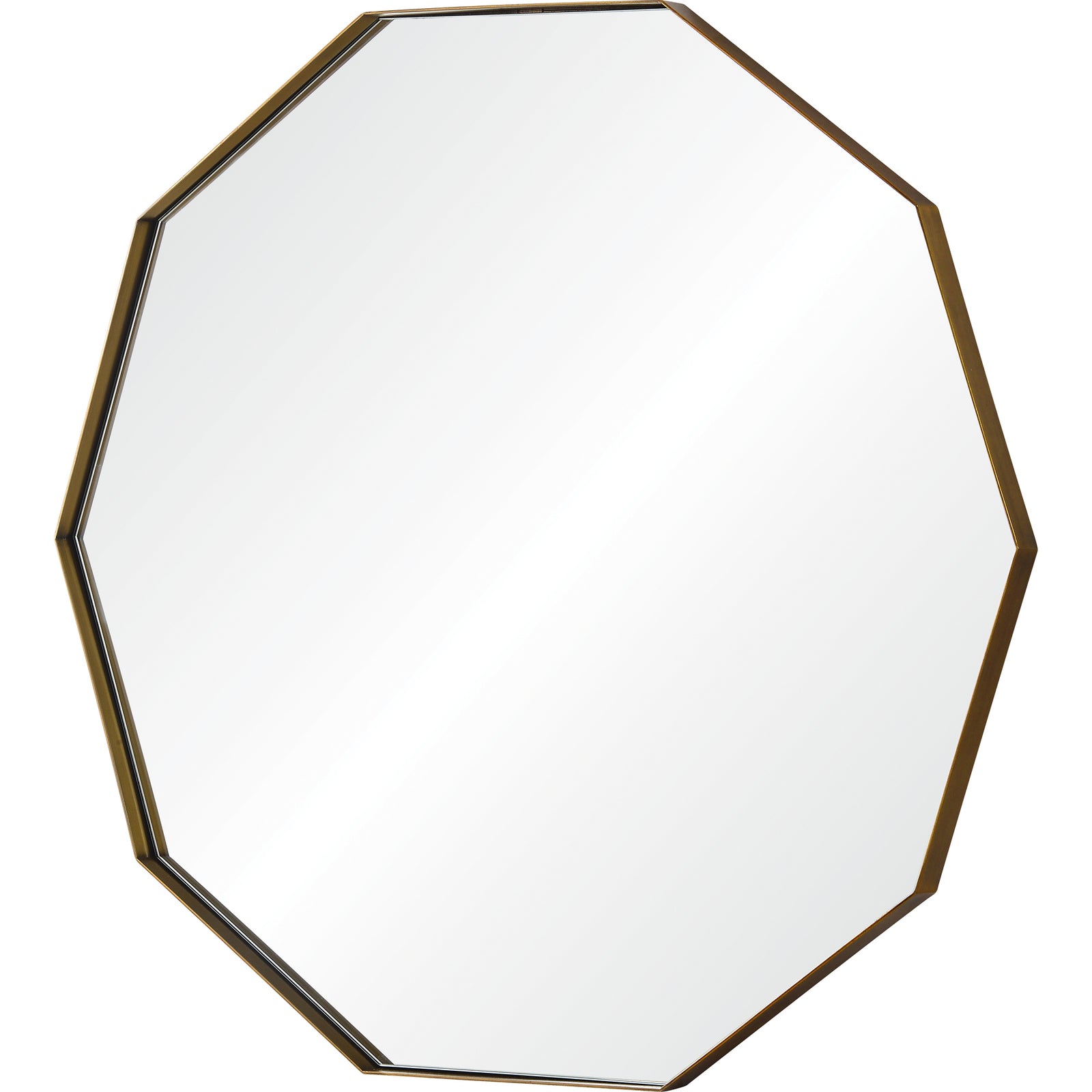 Cruz Wall Mirror with an octagonal shape and a sleek gold frame.